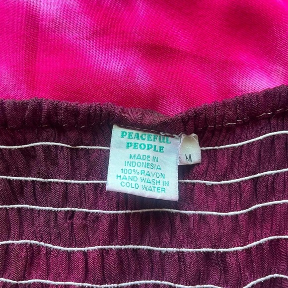 Peaceful People pink, white, & purple tie-dye flowy handkerchief hem boho dress - Picture 6 of 8